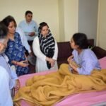 Sakeena Itoo visits GMC Jammu, enquires about the well being of injured girl students